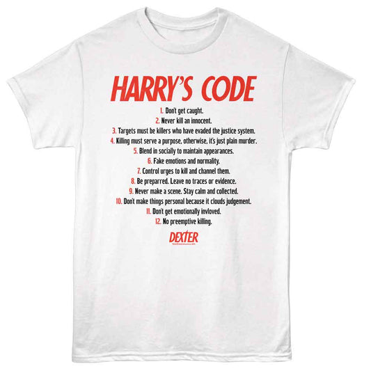 Dexter - Harrys Code - American Classics - White Adult Short Sleeve T-Shirt