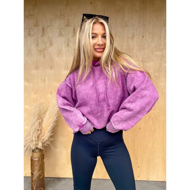 DOORBUSTER - Tone It Down Light Plum Cropped Hoodie T-Shirts, Sweatshirt | InkThreadWorks.com