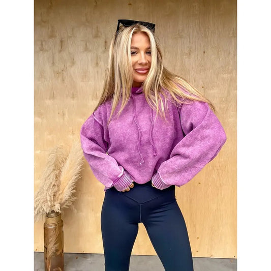 DOORBUSTER - Tone It Down Light Plum Cropped Hoodie T-Shirts, Sweatshirt | InkThreadWorks.com