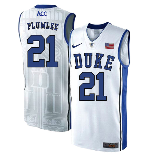 DUKE Miles Plumlee 21 White Elite
