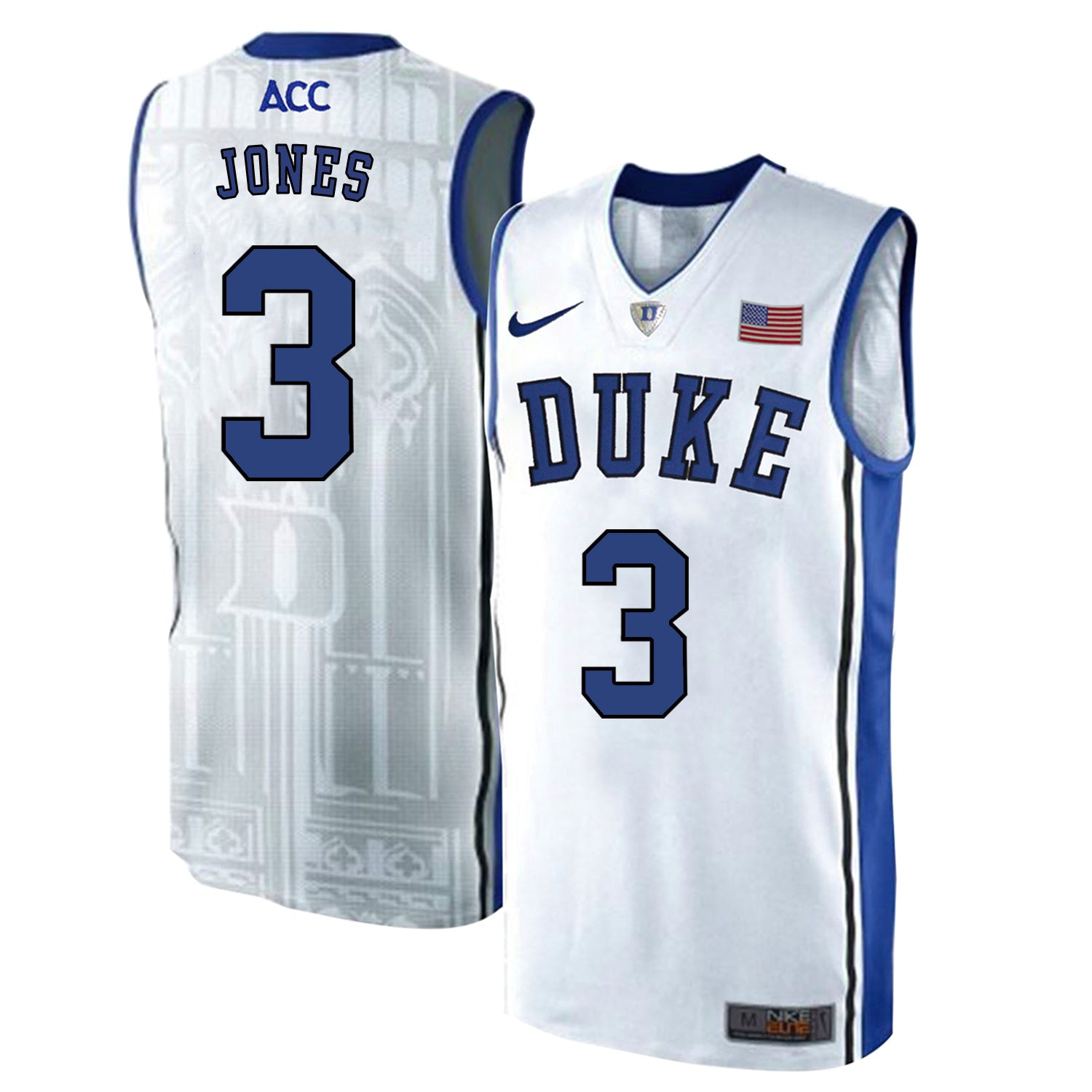 DUKE Tre Jones 3 White Elite
