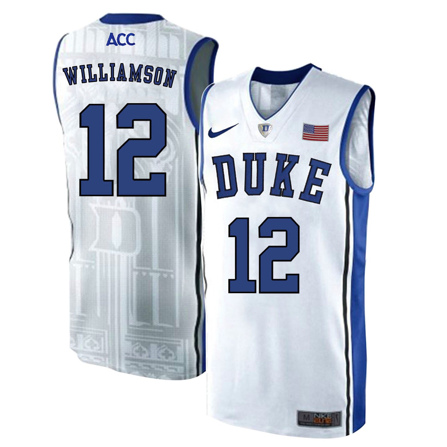 DUKE Zion Williamson 12 White Elite