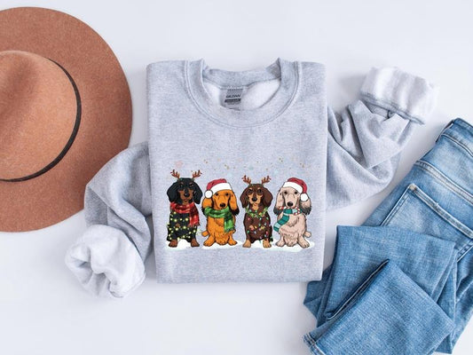 Dachshund Christmas Sweatshirt, Dachshund Christmas Shirt, Dog Lover Gift, Dachshund New Year Shirt, Christmas Crewneck,...