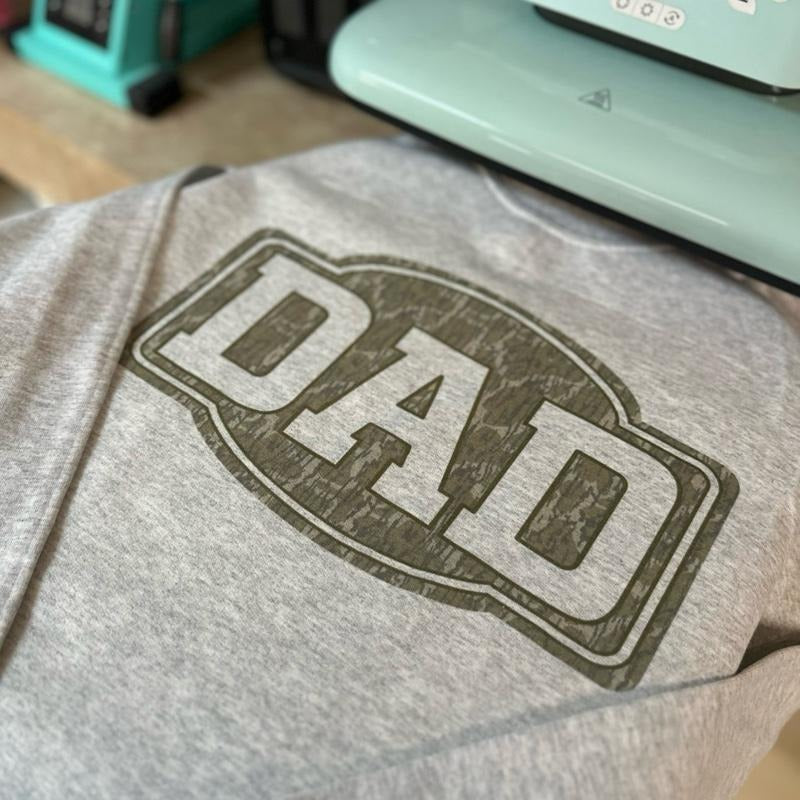 Dad Old School Camo Oversized Print Crewneck Sweatshirt T-Shirts, Hoodie | InkThreadWorks.com