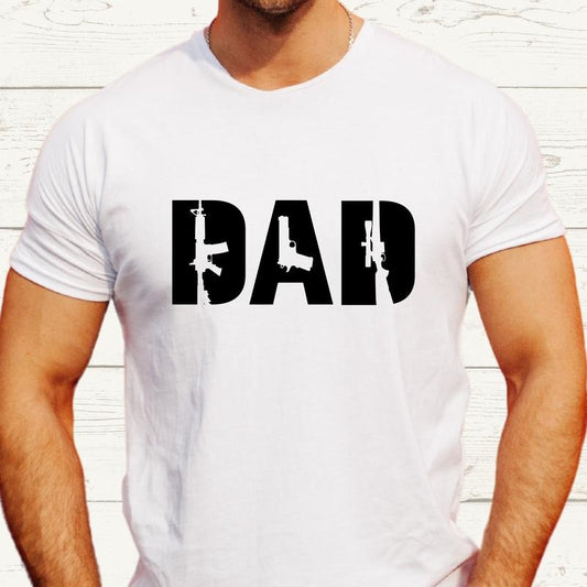 Dad With Gun Shirt, Guns Lover Daddy T-shirt, Second Amendment Tee, Gun Shirt For Husband, Gun Enthusiast Shirt, Veteran...