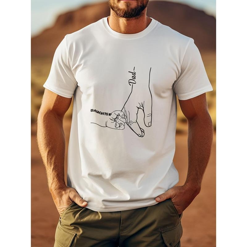 Dad and Daughter - Father's Day Gifts - Men's Front Printed Short-sleeved T-shirt