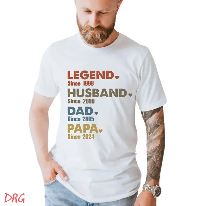 Dad with Years Shirt DRG, Papa With Year DRG, Gift For Husband DRG Father's Day Gift DRG, Legend Husband Dad Papa Shirt,...