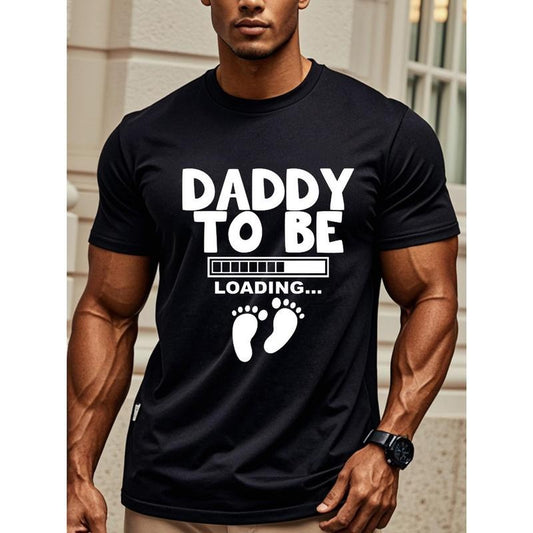 Daddy To Be Loading... T-Shirt New Dad Shirt Expecting Father New Baby TShirt, Daddy Shirt, Crew Neck Graphicng, Soft 100% Cotton, Regular Fit, Moisture - Wicking, Moisture-Wicking, Casual Daily Style, Men's T Shirts, Men's Clothing For Summer Made in USA