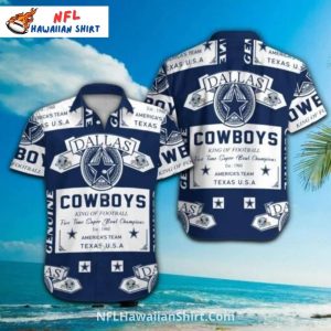 Dallas Cowboys Aloha Shirt - Vintage Label Inspired Design