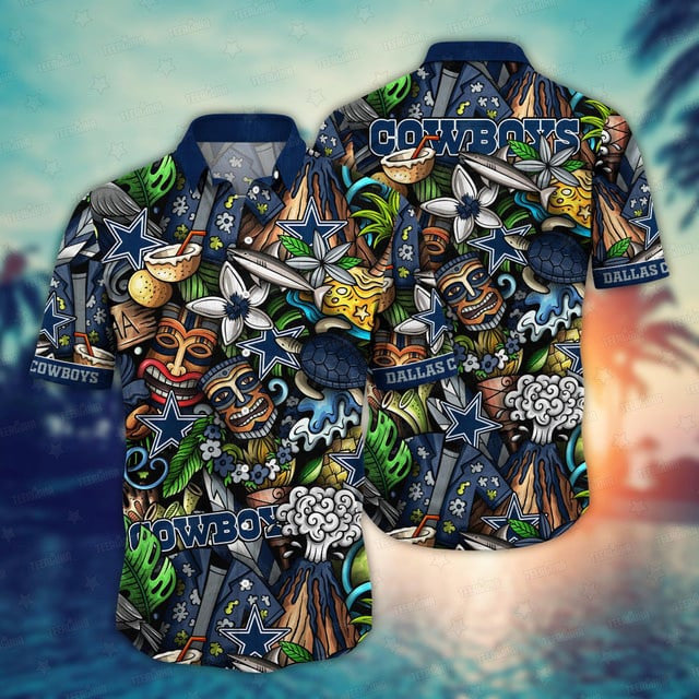 Dallas Cowboys Hawaiian Shirt Tiki Tropics Design 741924
