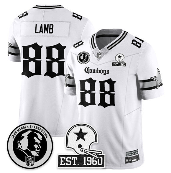Dallas Cowboys Active Player Custom White 2025 F.U.S.E. With John Madden