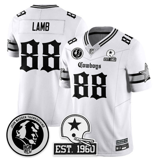 Dallas Cowboys Active Player Custom White 2025 F.U.S.E. With John Madden