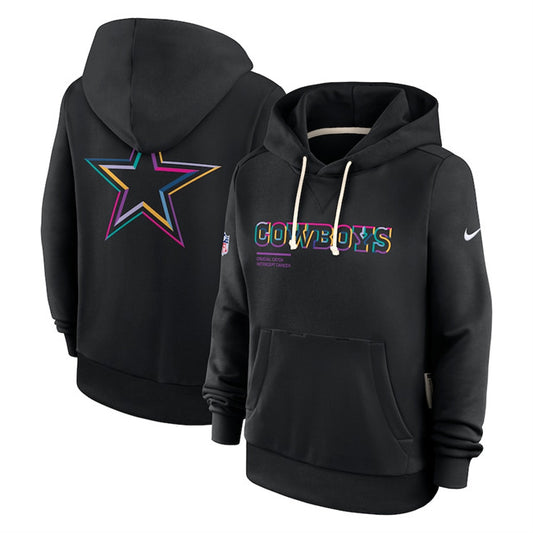 Dallas Cowboys Black 2025 Crucial Catch Club Pullover Hoodie(Run Small)