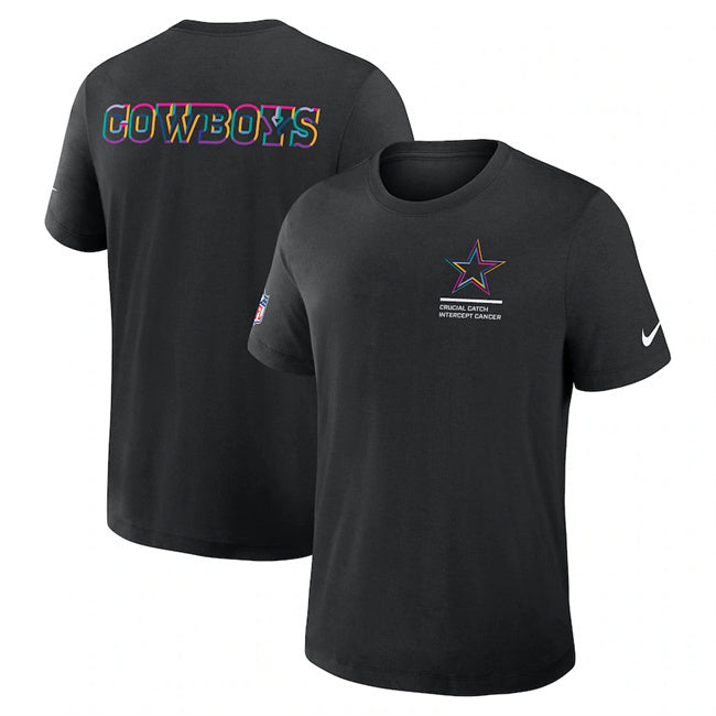 Dallas Cowboys Black 2025 Crucial Catch Tri-Blend Dri-FIT T-Shirt