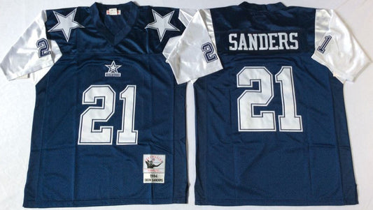 Dallas Cowboys #21 Deion Sanders Throwback Style 2