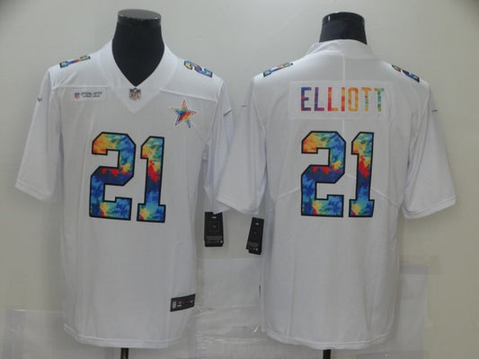 Dallas Cowboys #21 Ezekiel Elliott White Rainbow 824