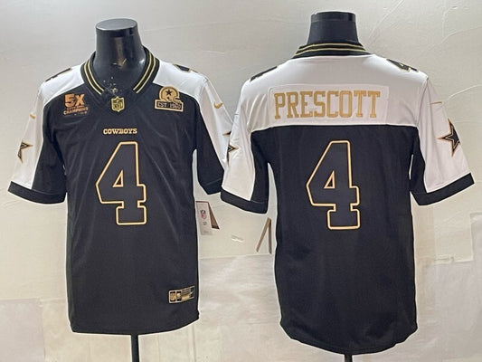 Dallas Cowboys #4 Dak Prescott Cowboys Black 6 Edition