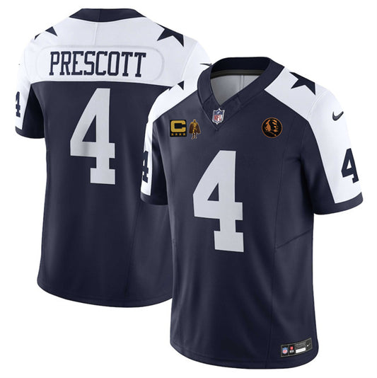 Dallas Cowboys #4 Dak Prescott Navy 2025 F.U.S.E. With John Madden Patch, Walter