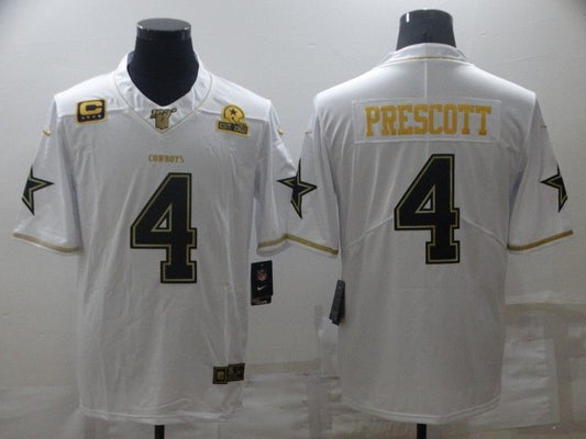 Dallas Cowboys #4 Dak Prescott White Retro Gold 153