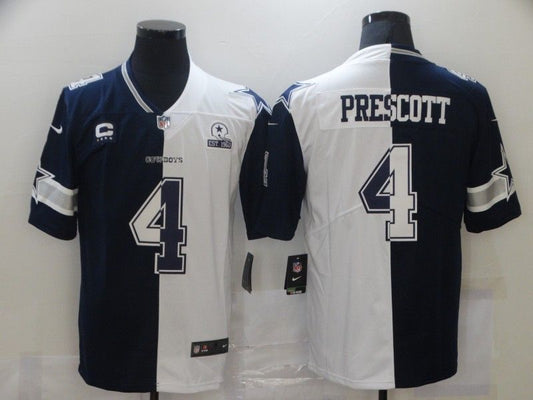 Dallas Cowboys #4 Dak Prescott White Split Adult db17