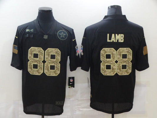 Dallas Cowboys #88 CeeDee Lamb 20 Salute Camo Text 593