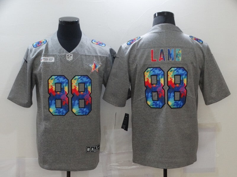 Dallas Cowboys #88 CeeDee Lamb Hemp Gray Rainbow 978