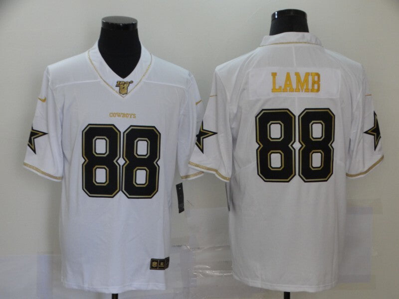 Dallas Cowboys #88 CeeDee Lamb White Retro Gold 160