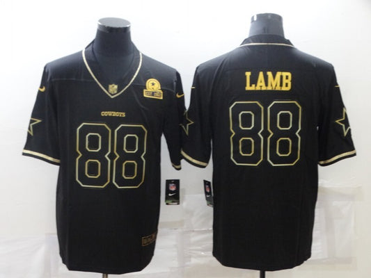 Dallas Cowboys #88 Cee DeeLamb Black Retro Gold 814