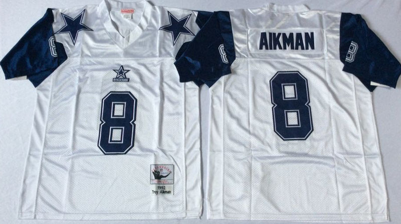 Dallas Cowboys #8 Troy Aikman Throwback Style 1