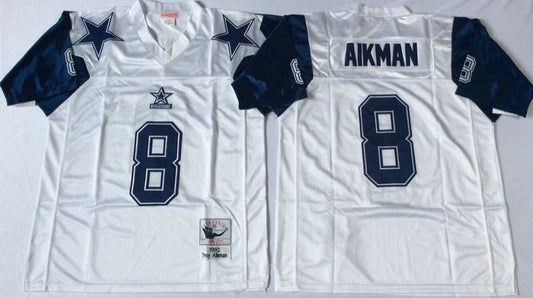 Dallas Cowboys #8 Troy Aikman Throwback Style 1