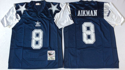 Dallas Cowboys #8 Troy Aikman Throwback Style 2