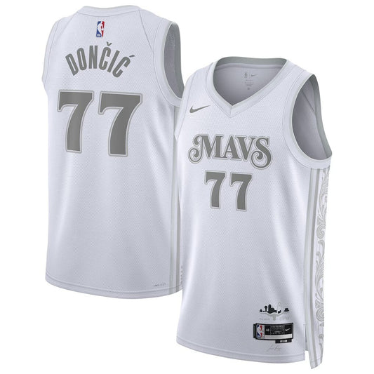 Dallas Mavericks #77 Luka Dončić Unisex 202425 Swingman Player Jersey - City Edition - White