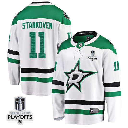 Dallas Stars #11 Logan Stankoven 2024 NHL Playoffs Patch Away Breakaway Jersey