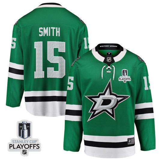 Dallas Stars #15 Craig Smith 2024 NHL Playoffs Patch Home Jersey