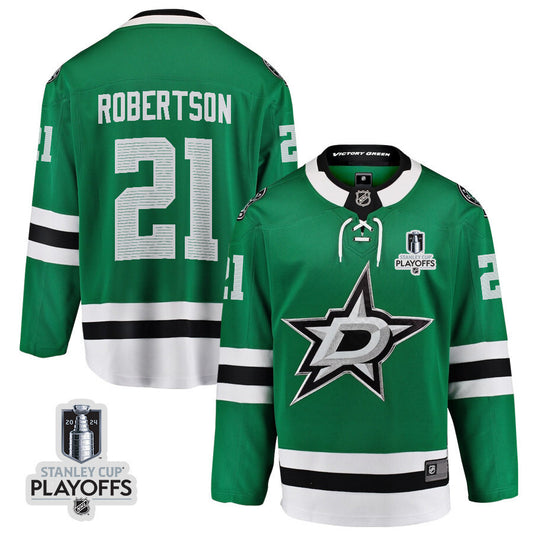 Dallas Stars #21 Jason Robertson 2024 NHL Playoffs Patch Home Jersey