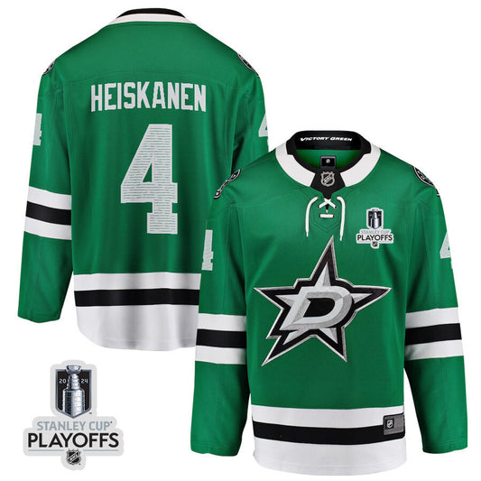 Dallas Stars #4 Miro Heiskanen 2024 NHL Playoffs Patch Home Jersey
