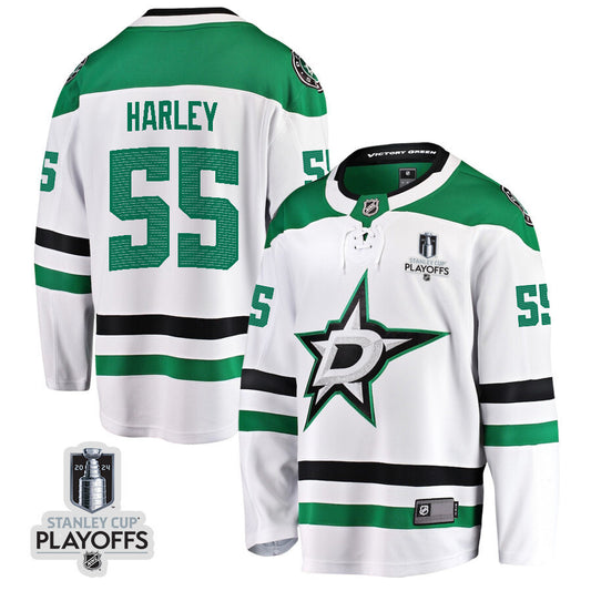 Dallas Stars #55 Thomas Harley 2024 NHL Playoffs Patch Away Breakaway Jersey