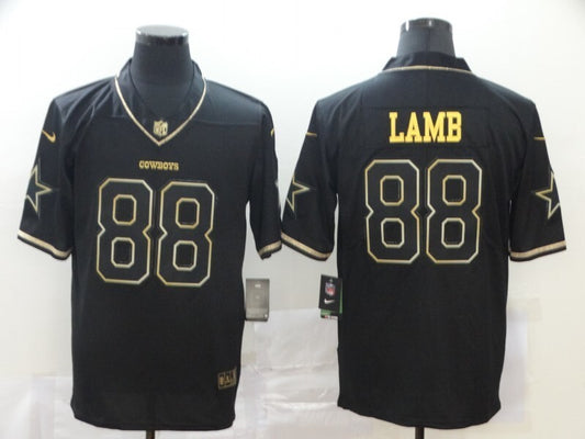 Dallas cowboys #88 Lamb Black Retro Gold 949