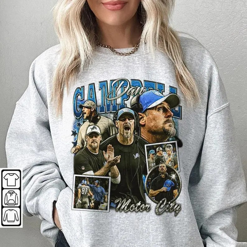 Dan Campbell Football Shirt, American Football Shirt Unisex, Football 90s Vintage Gift