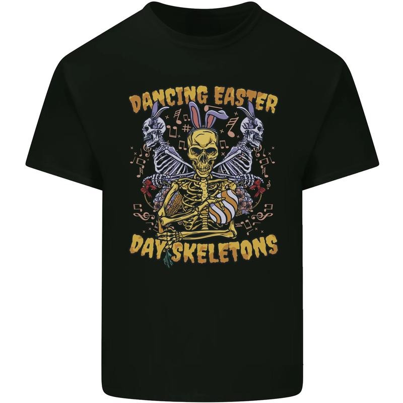 Dancing Easter Day Skeletons Skulls Black T-Shirt, T Shirt For Man Woman S-3Xl Hoodie, Sweatshirt | InkThreadWorks.com
