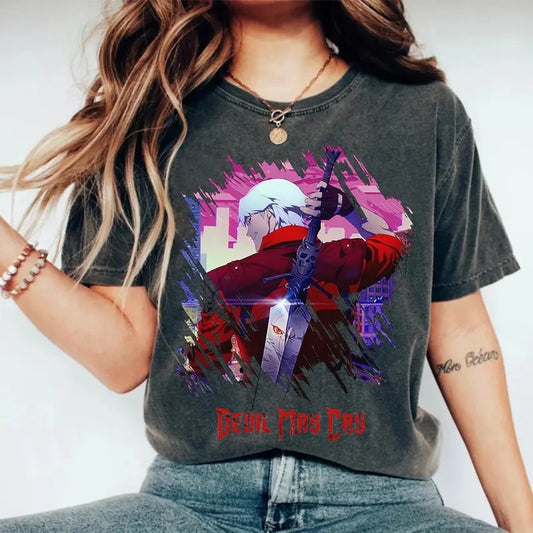 Dante Devil May Cry TV Series 2025 T-shirt, Dante Vintage T-shirt, Devil May Cry Anime Game Shirt Cotton Casual Top Unisex