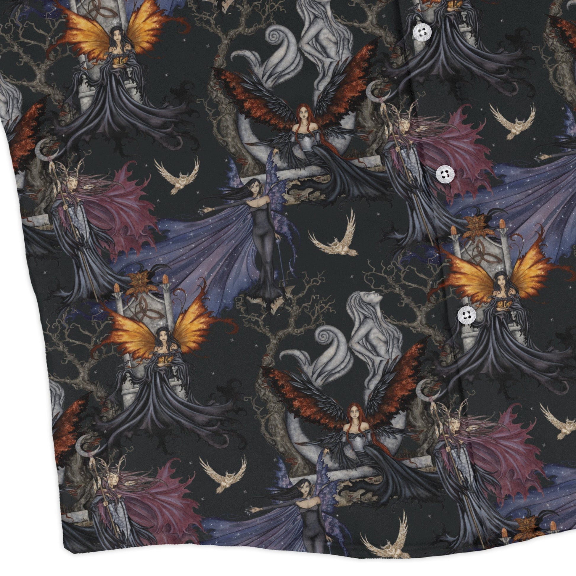 Dark Elves Gathering Long Sleeve Button Up Shirt