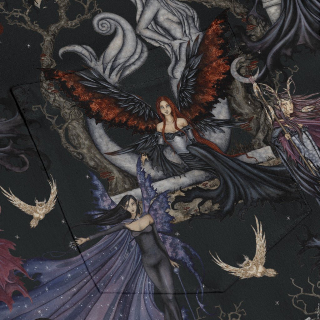 Dark Elves Gathering Long Sleeve Button Up Shirt
