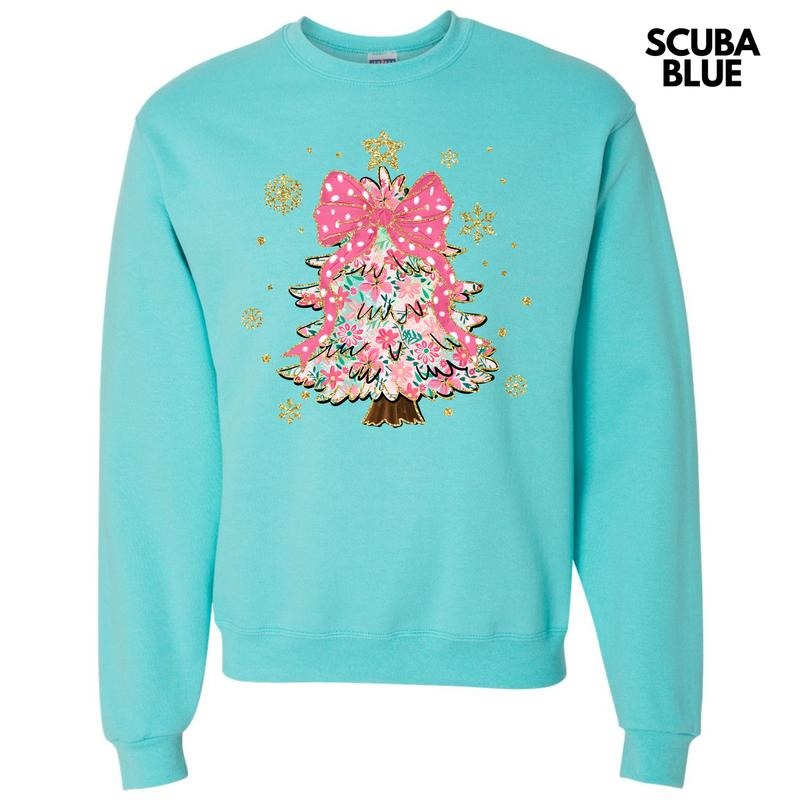 Darling Floral Christmas Tree Sweatshirt 'NLB' T-Shirts, Hoodie | InkThreadWorks.com