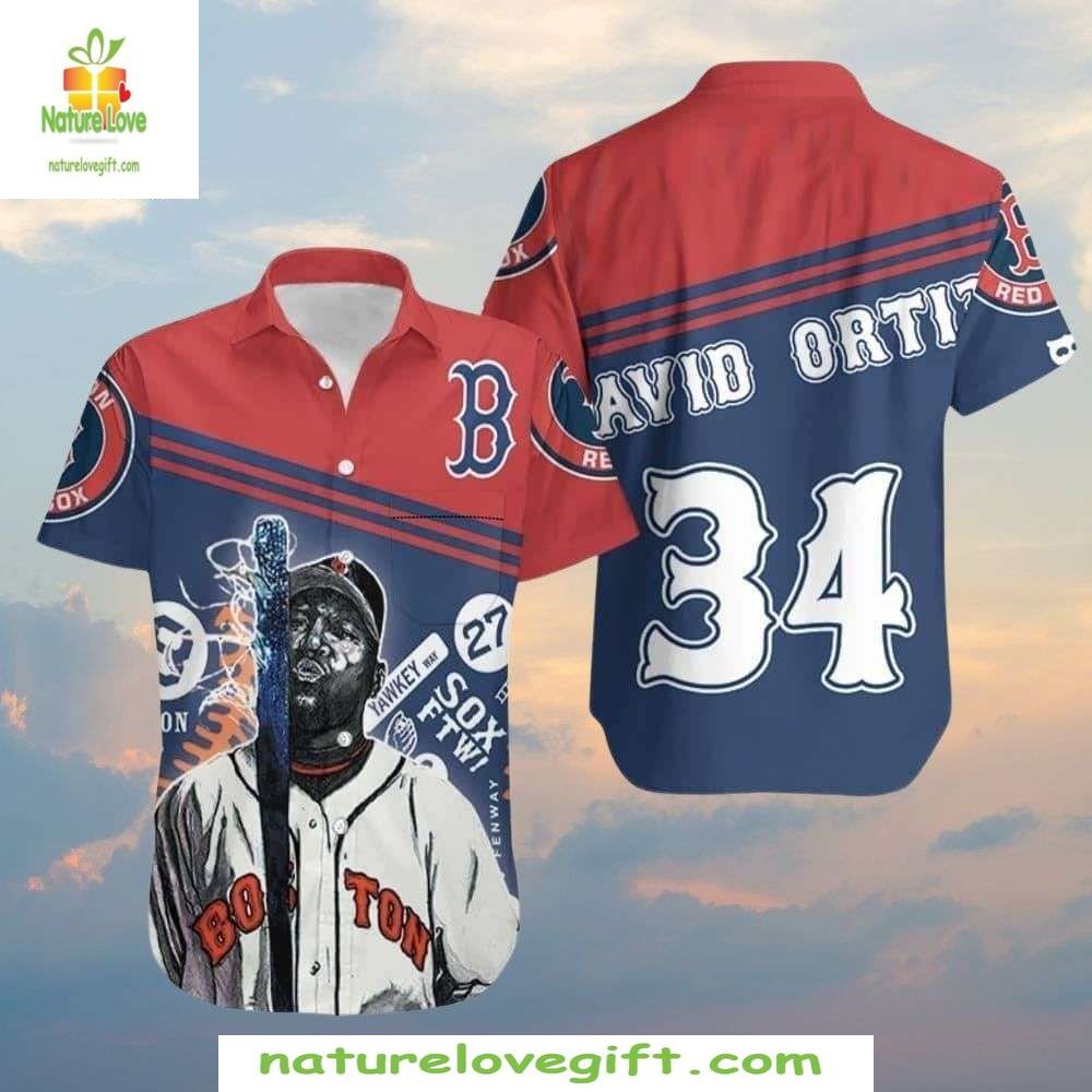 David Ortiz Big Papi Red Sox MLB Hawaiian Shirt Baseball Apparel