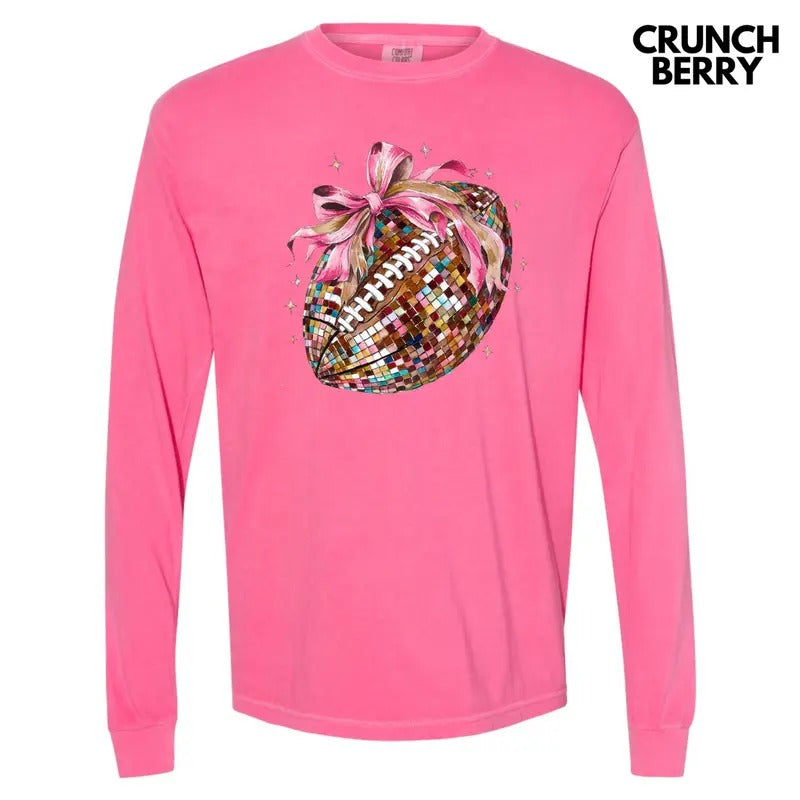 Dazzling Disco Football Long Sleeve Comfort Colors T-Shirt 'NLB' Hoodie, Sweatshirt | InkThreadWorks.com