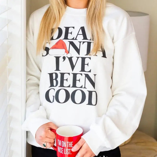 'Dear Santa' Sweatshirt, Christmas Cozy Cute Crewneck