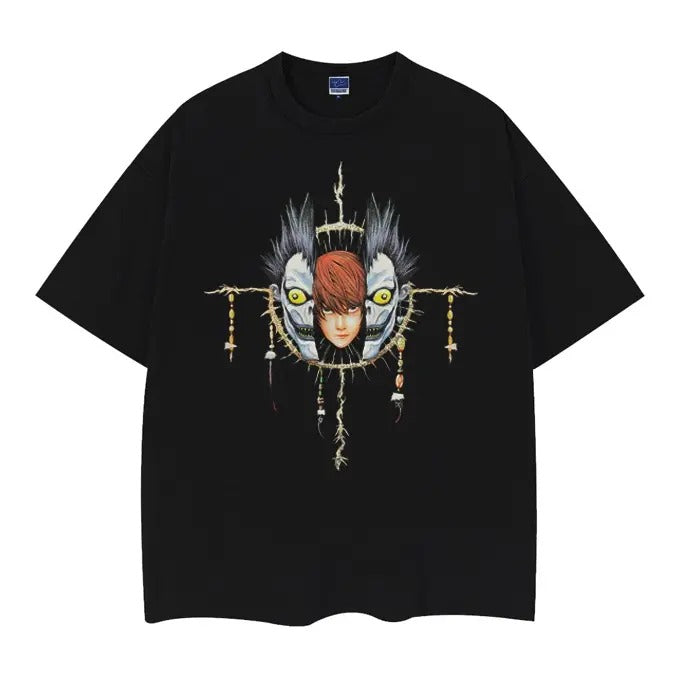 Death Note "Light Yagami" Heavyweight Vintage Tee 100% Cotton OVERSIZED Anime T-shirt Menswear Top Casual Streetwear...