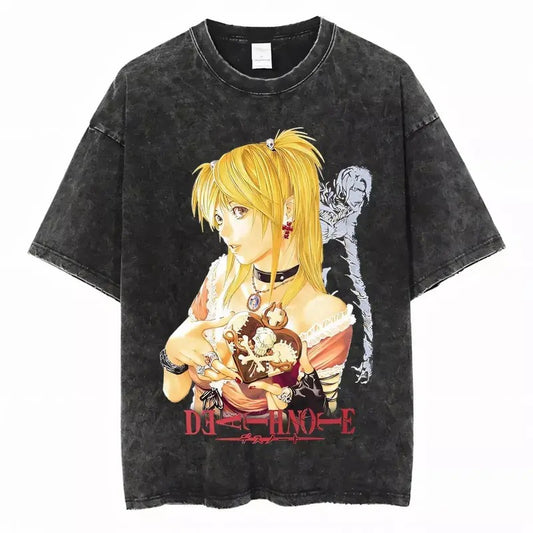 Death Note T-shirt Anime - Japanese Retro Tee Death Note Unisex Shirt Cotton Menswear