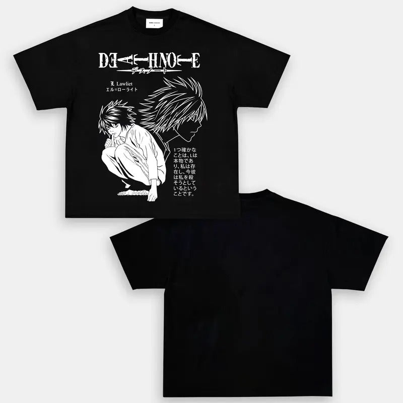 Death Note Unisex Crewneck Basic T-Shirt Hoodies & Sweatshirts Anime Manga Heavyweight Cotton T-shirt, Anime Merch, Gift...